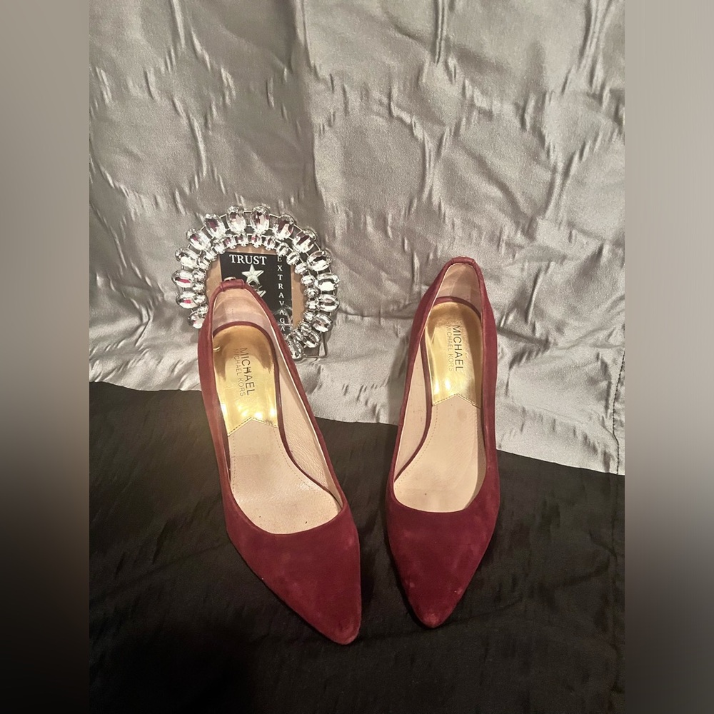 Michael Kors Women's Red Flex Suede Slip On Stiletto Pump Heels Size 9 M